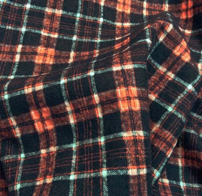 Tissu flanelle de laine tissu ecossais noir et rouge