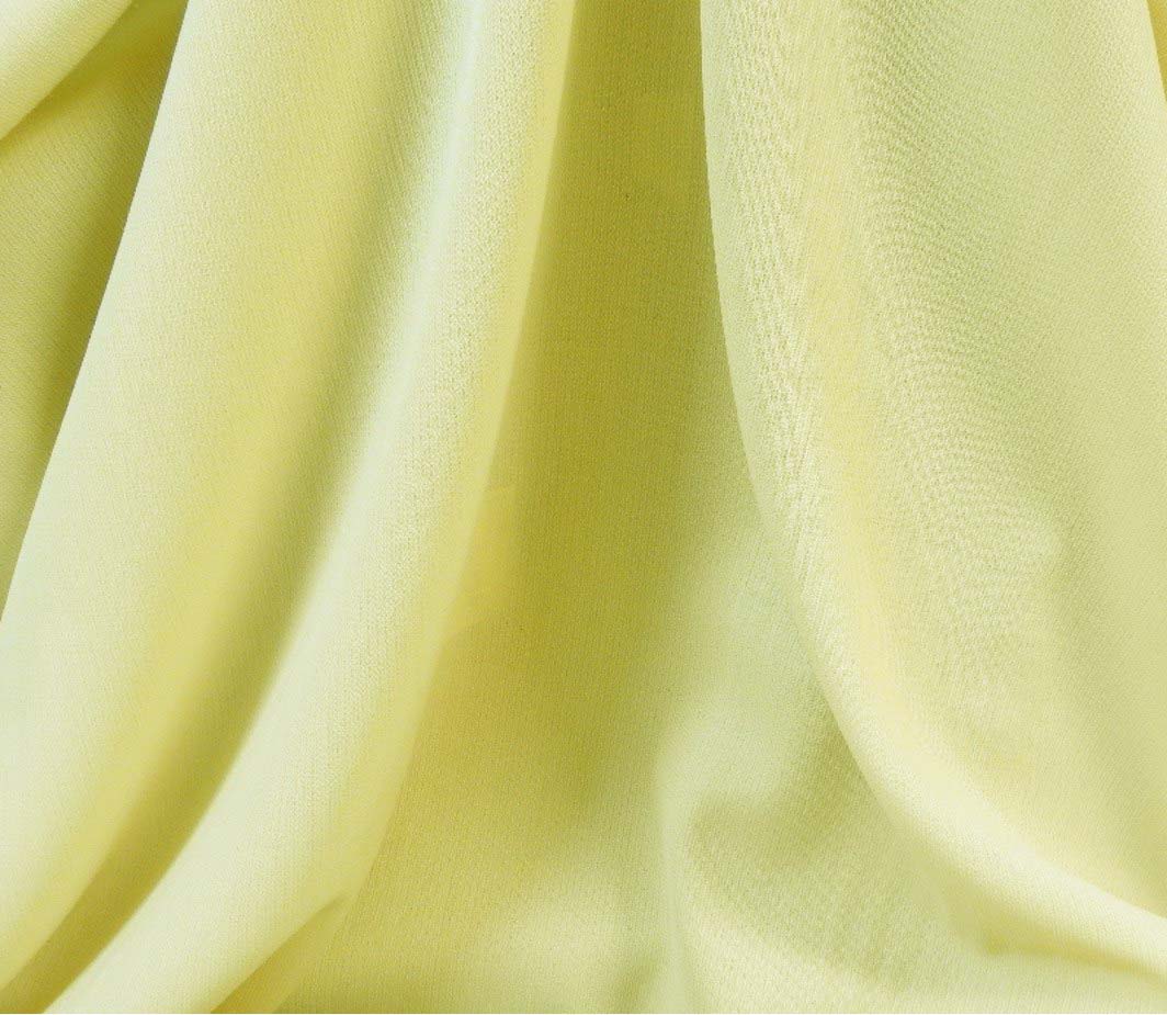 Tissu polyester-laine crêpe jaune