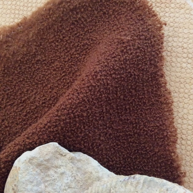 tissu bouclette laine marron