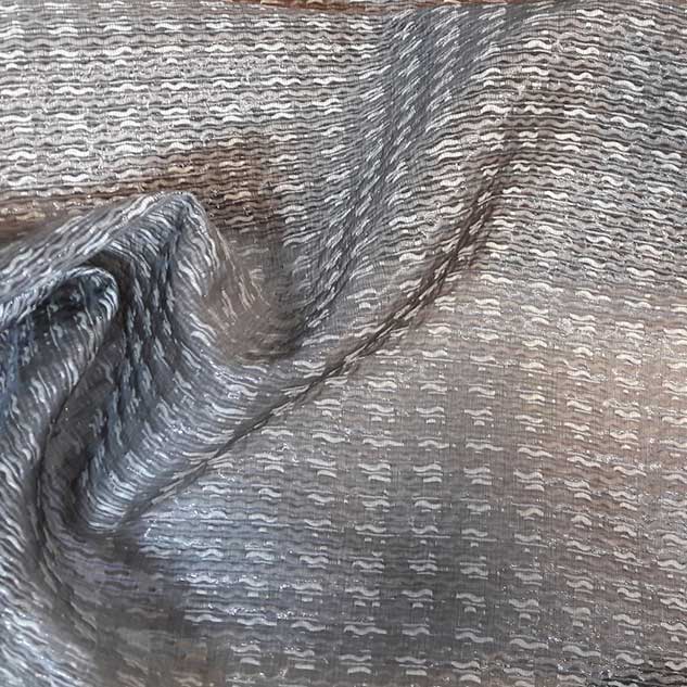 Tissu jacquard gris argenté
