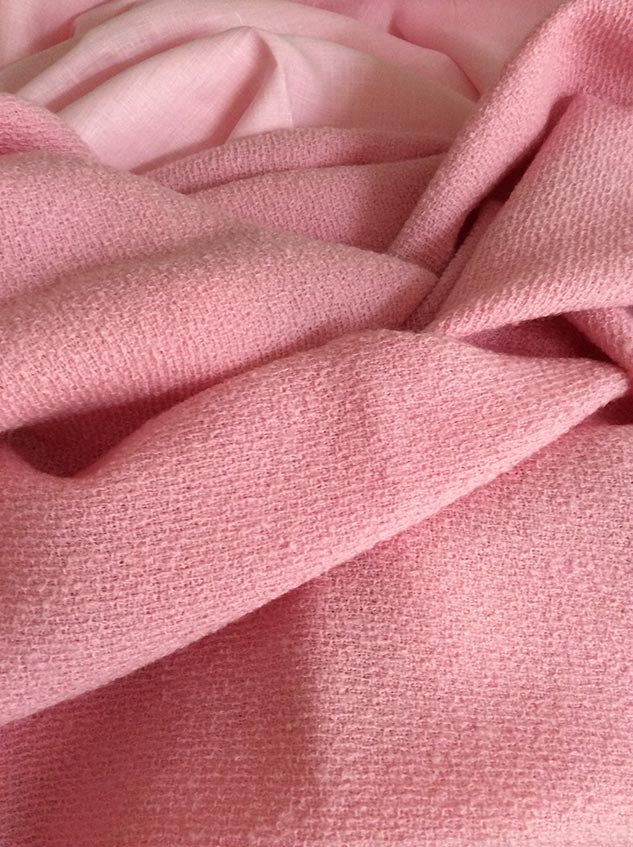 Tissu rose laine