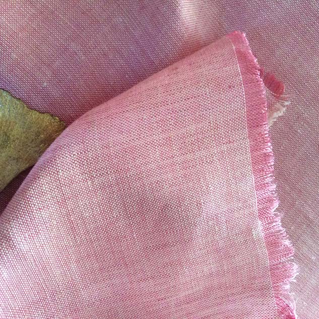 tissu chambray rose