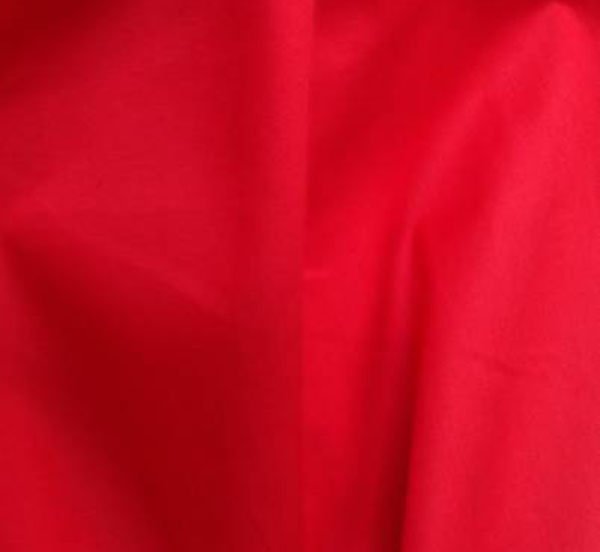 Tissu coton popeline rouge, chemisier, jupe, pantalon