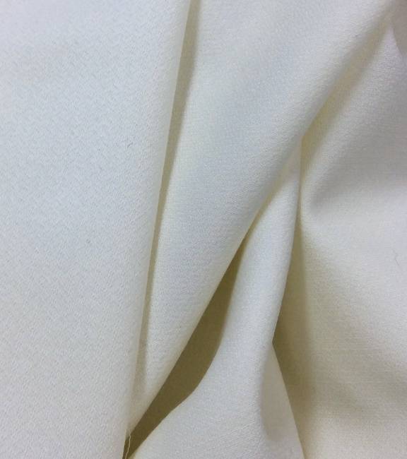 Tissu crêpe de laine envers satin blanc
