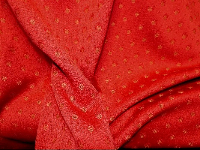 tete de lit tissu Tissu jacquard rouge à pois