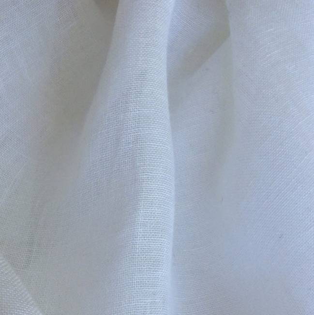 Tissu lin blanc transparent
