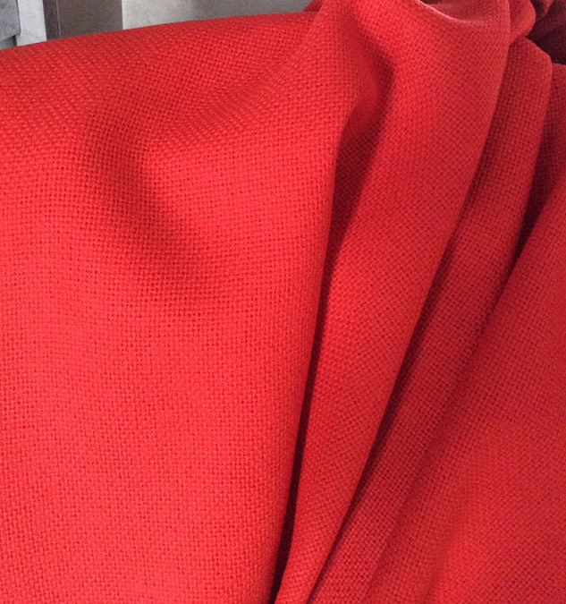 Tissu laine décoration rouge
