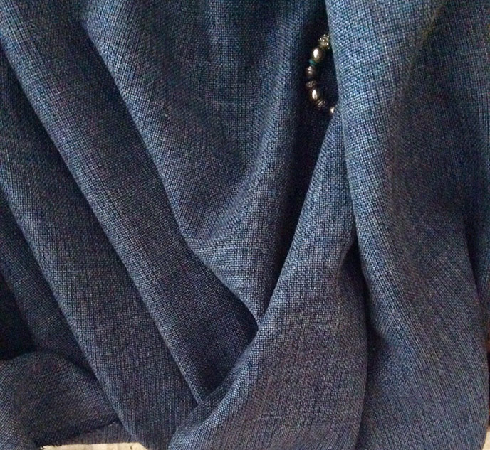 Tissu bleu tweed d'été