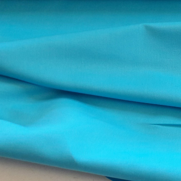 Tissu en coton et lin sergé turquoise
