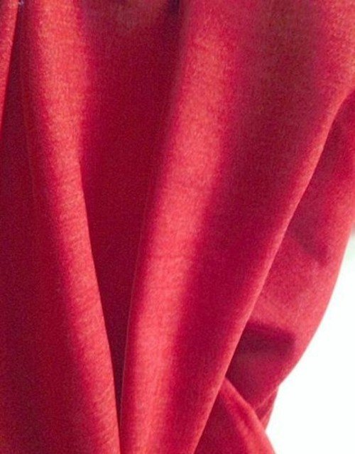 Tissu laine toile voilage rouge