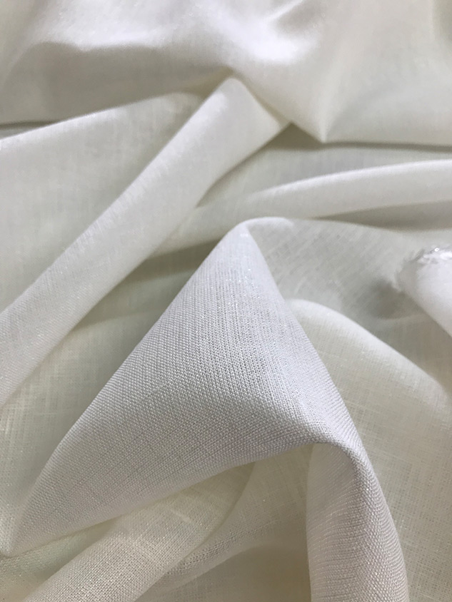 tissu blanc pailleté en lin