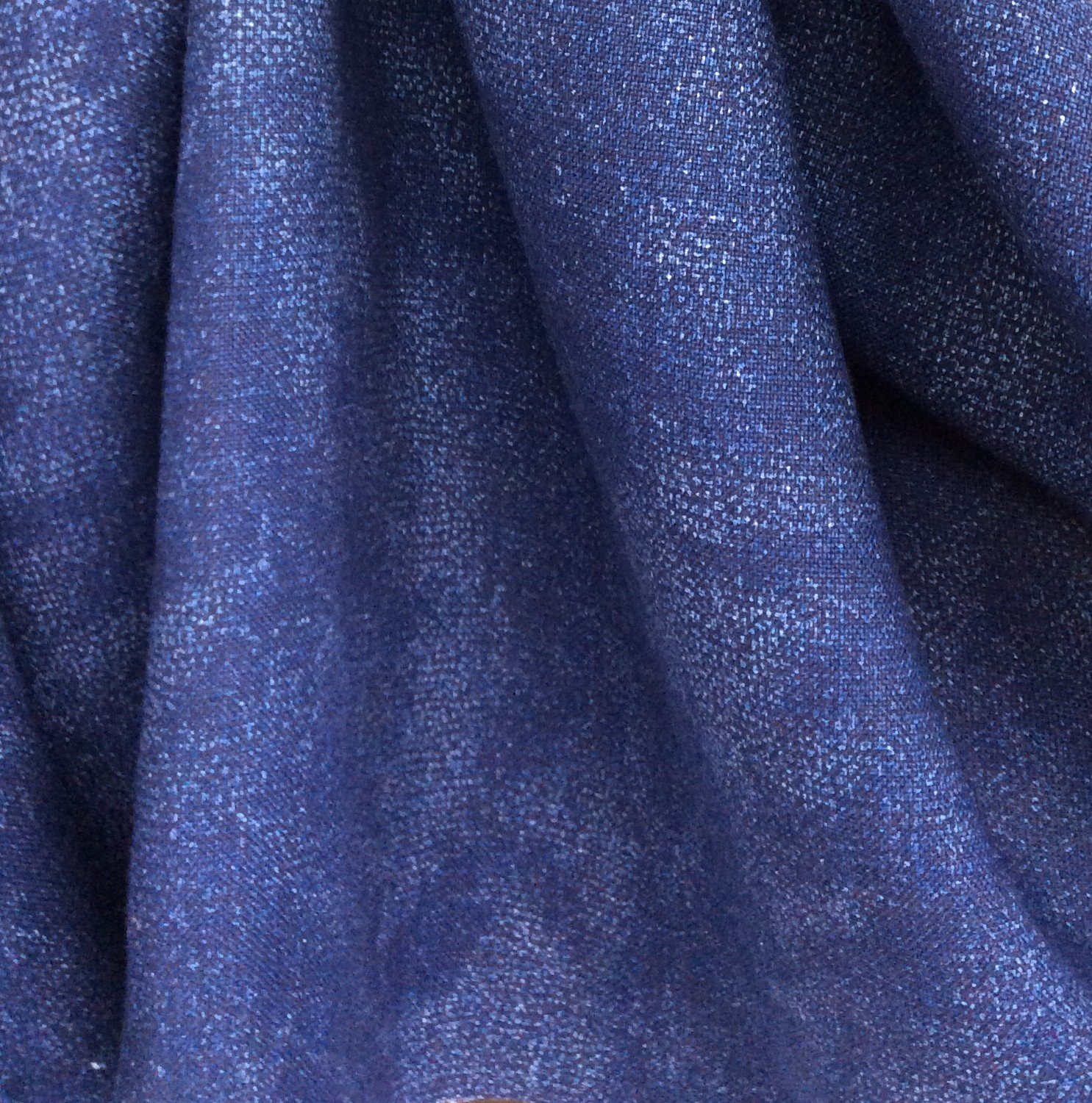 tissu lin bleu effet chiné