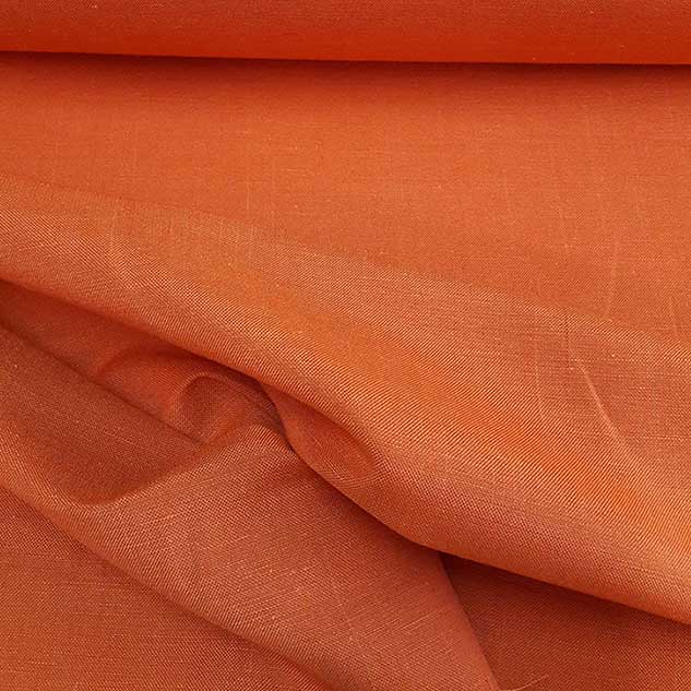 Tissu lin polyester tissu orange