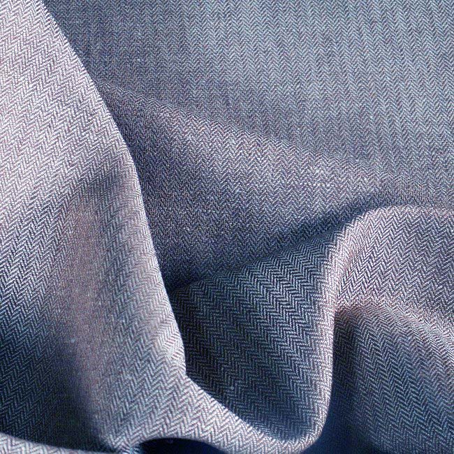 Tissu lin ameublement bleu et blanc