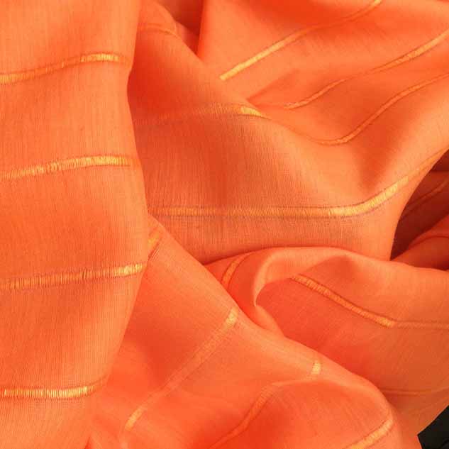 tissu orange à rayures cardailhac