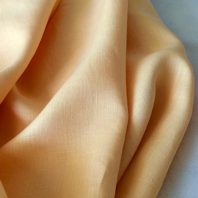 Tissu jaune pêche couture lin