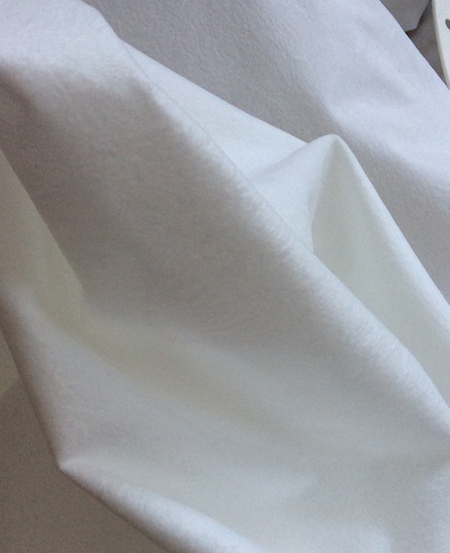 tissu blanc polyester