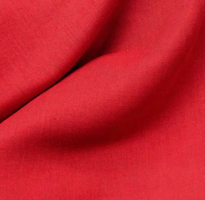 Tissu lin coton tissu rouge