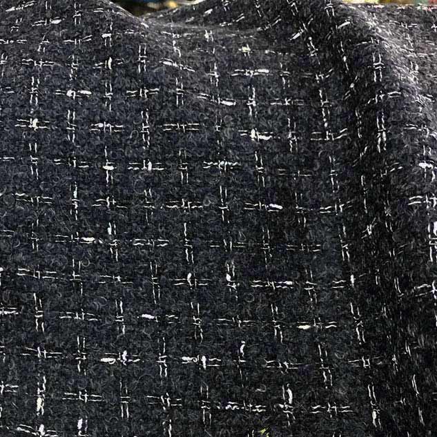 Tissu tweed bleu gris et blanc cardailhac