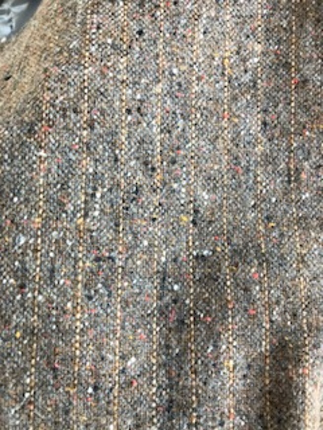 Tissu tweed à fines rayures