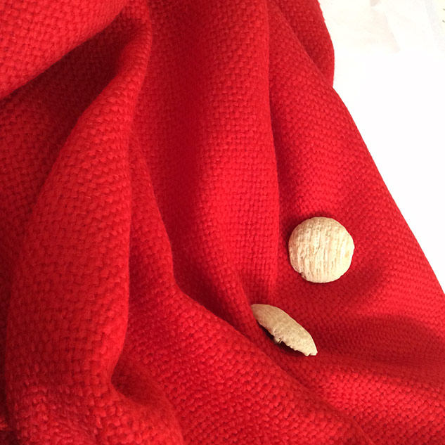 tissu laine rouge gros fils