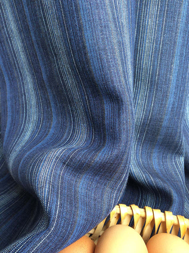 Tissu rayé bleu 
