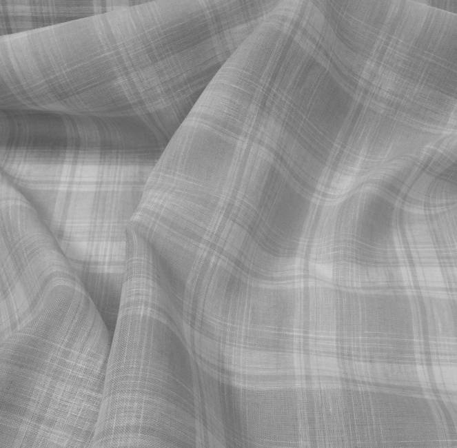 Tissus écossais en lin gris et blanc