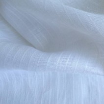 Tissu lin blanc effet rayures