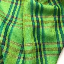 Tissus écossais en lin vert