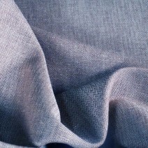 Tissu lin imprimé chevron bleu et blanc