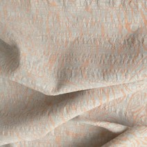 tissu lin gris imprimé orange