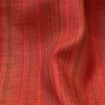Tissu en lin rouge à rayures