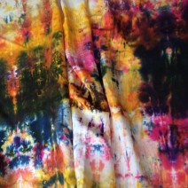 Tissu tie and dye multicolore