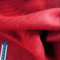 Tissu tweed tissu au metre diagonal laine rouge