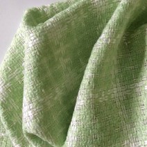 Tissu tweed vert et blanc