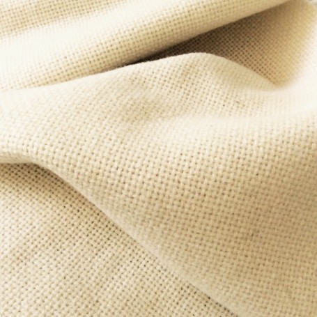 Drap de laine grosse toile blanc