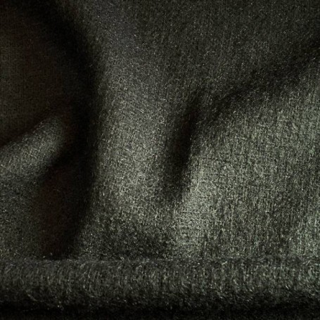 Drap de laine à poils mohair noir pour vestes, etoles