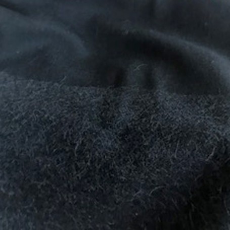 Flanelle laine noire rayure bayadère effet astrakan