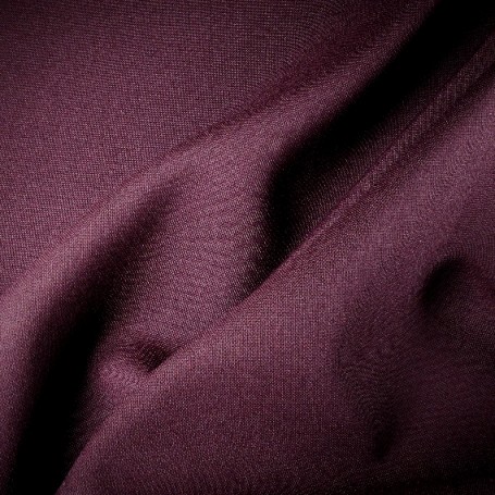 Tissu polyester laine uni bordeaux extensible