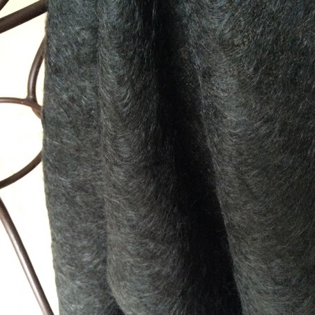 Tissu de laine en mohair noir
