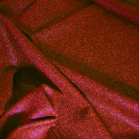 Tissu flanelle de laine chiné rouge
