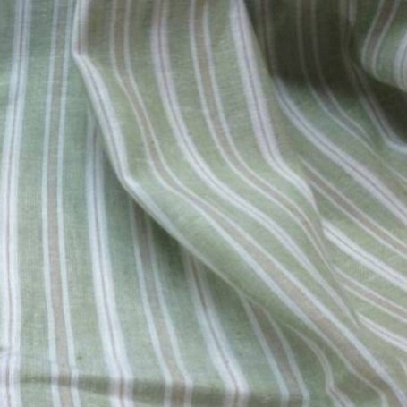 Tissu lin à rayures vert