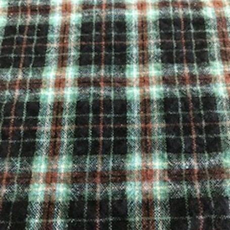 Tissu écossais noir et turquoise