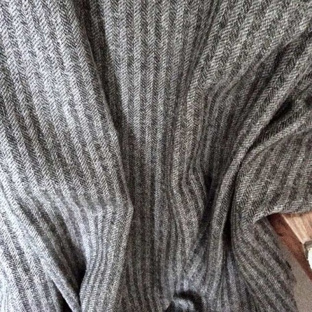 Tissu de laine rayures gris