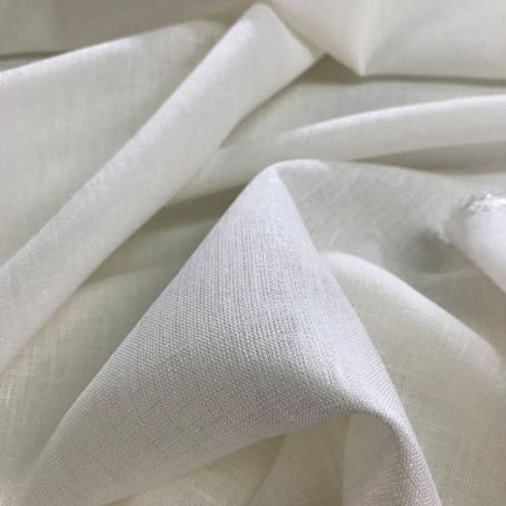 tissu blanc pailleté en lin