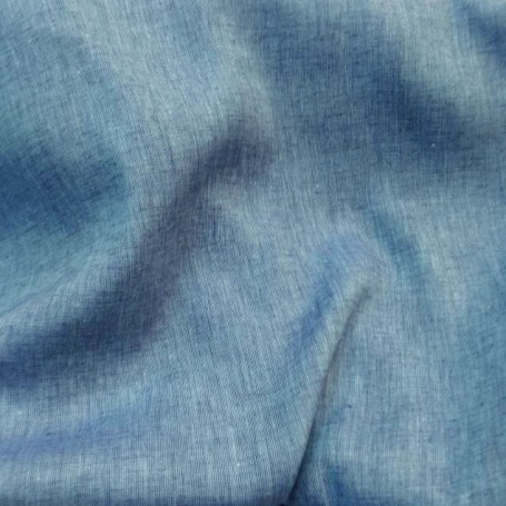 Tissu en lin bleu et turquoise