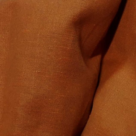 tissu lin chambray marron orange
