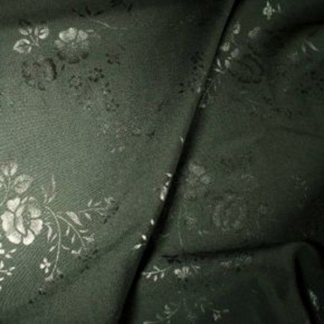 Tissu polyster laine impression florale noir