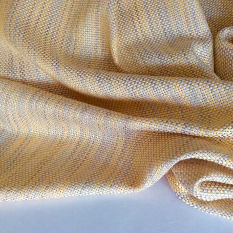 Tissu tweed rayures jaune orangé