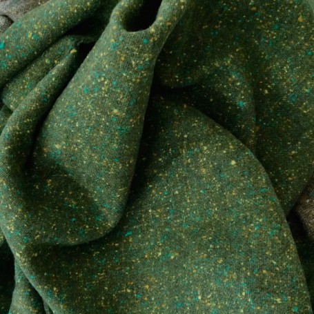 Tissu tweed vert foncé